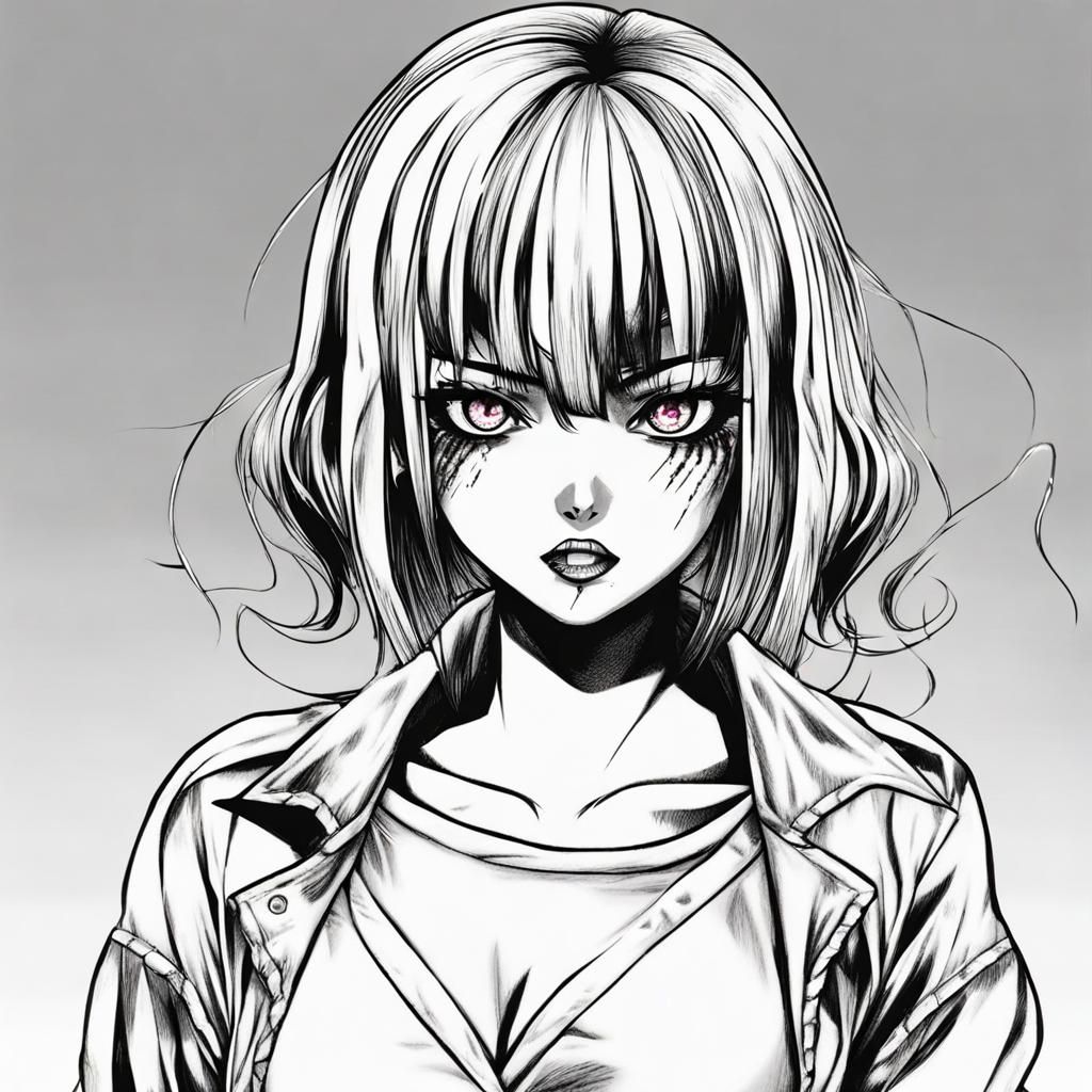 Manga Baddie Girl Illustration