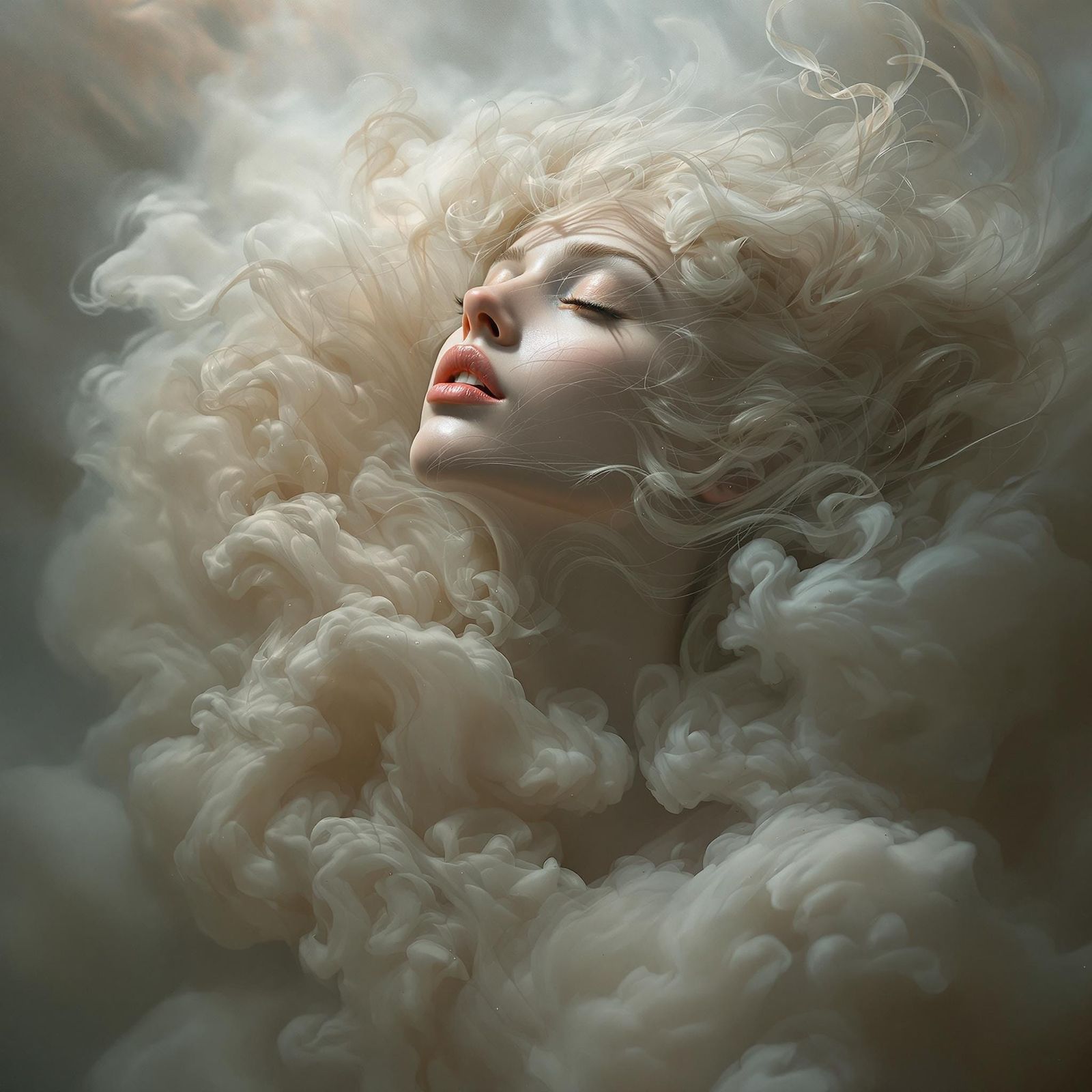 Skin Veil Woman in Dreamlike Hyperrealism