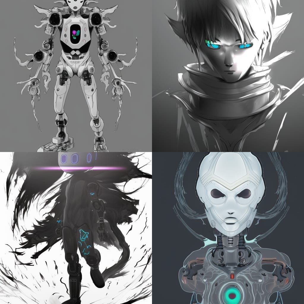 Gothic Robot Boy in Anime Style by Junji Ito