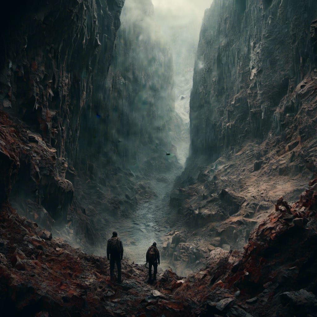 Wizard Gazing into Abyss: Macabre Digital Painting