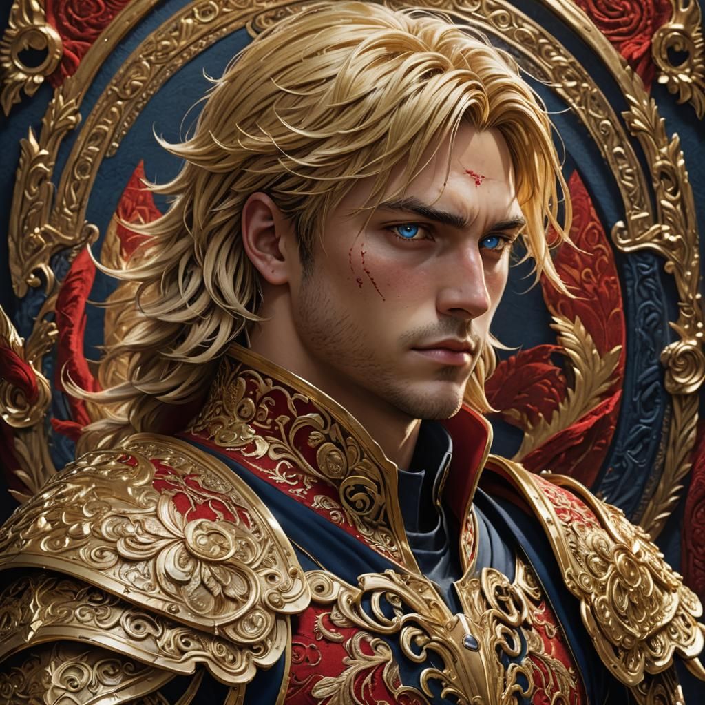 Meliodas Portrait in Dark Fantasy Art Nouveau Style