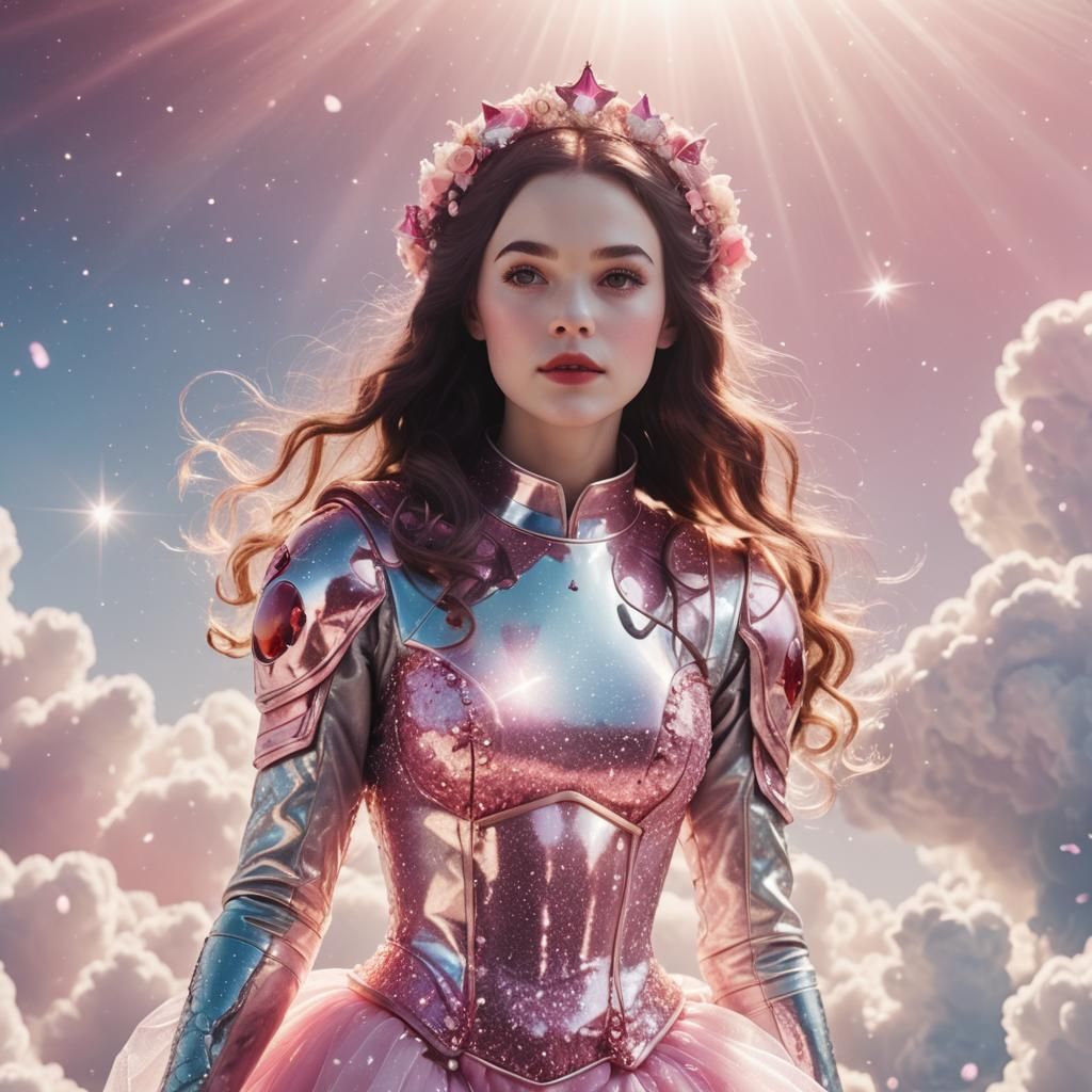 Snow White Mermaid Cosmonaut in Sparkling Space