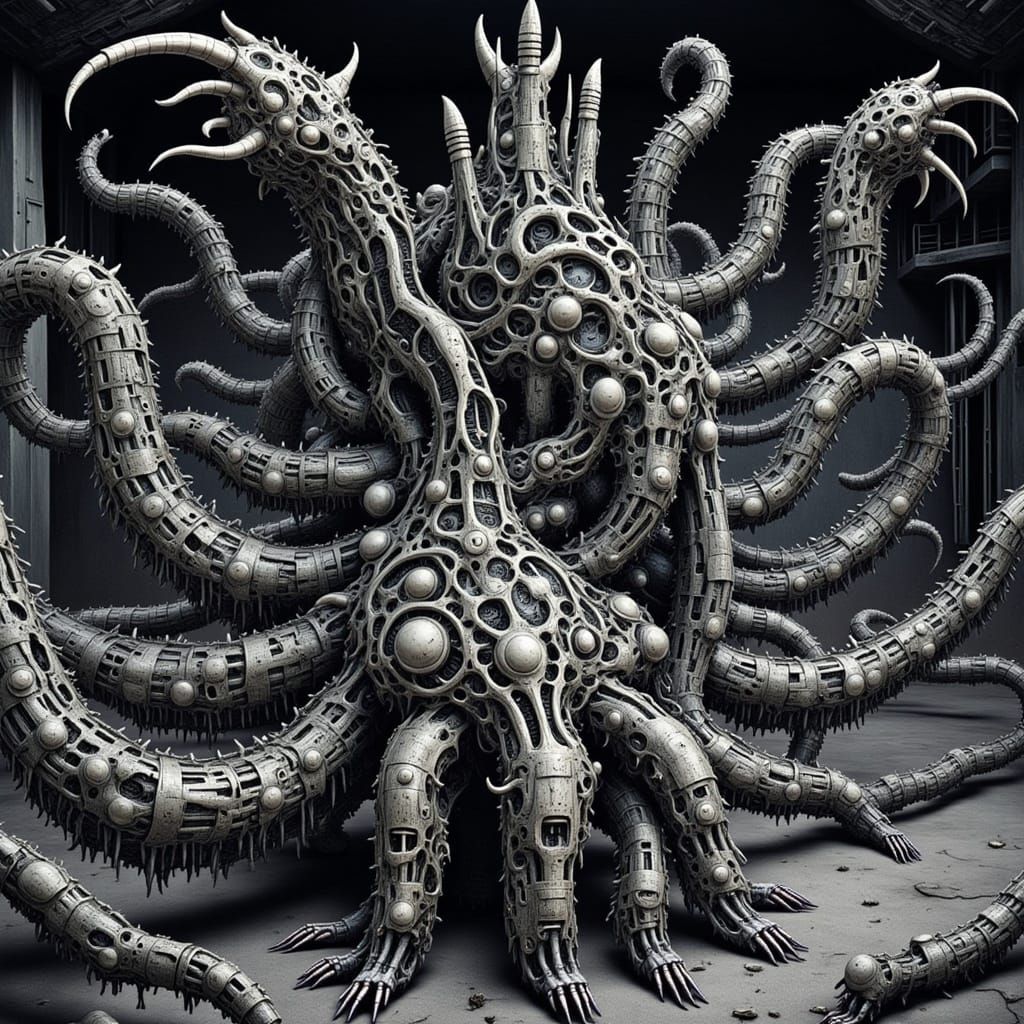 Gigeresque Abomination Rises from Space Station Ruins