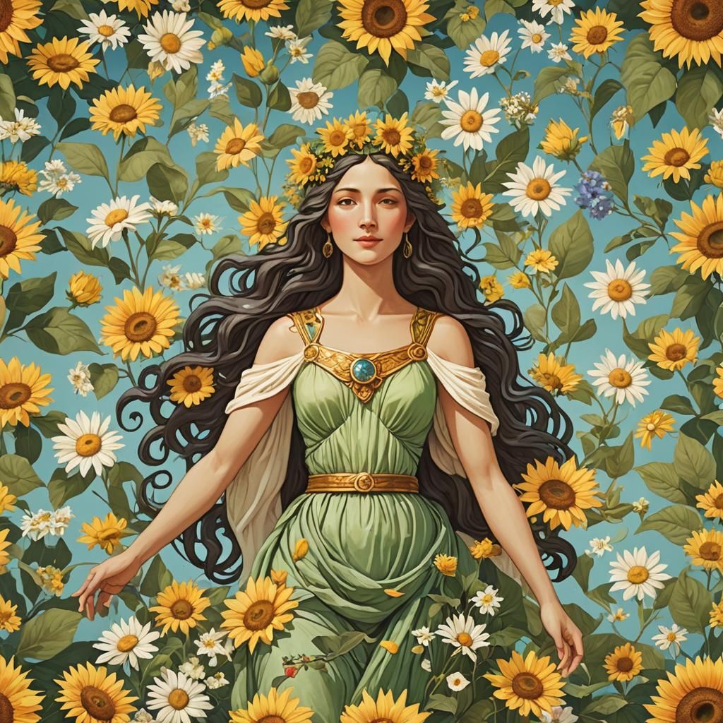 Goddess of Summer - with flowers