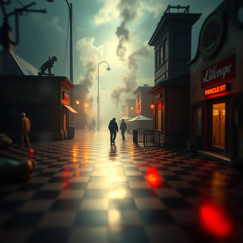 Surreal Dreamscape with Checker Shadow Illusions in Delvaux ...