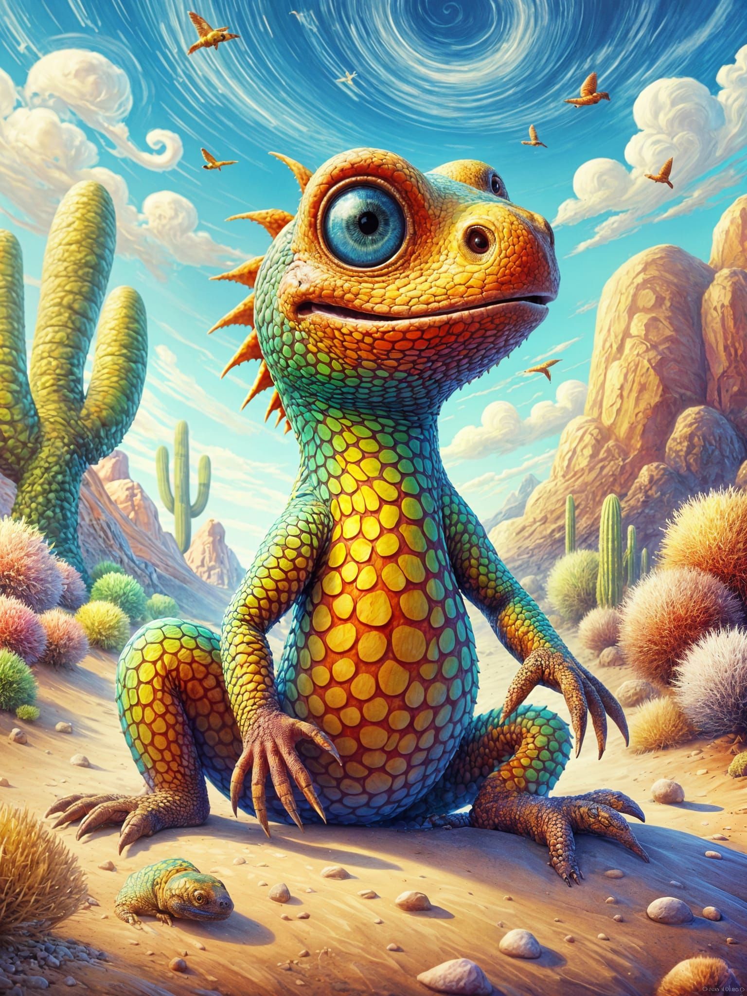 Vibrant Gila Monster Thrives in Arid Desert Landscape