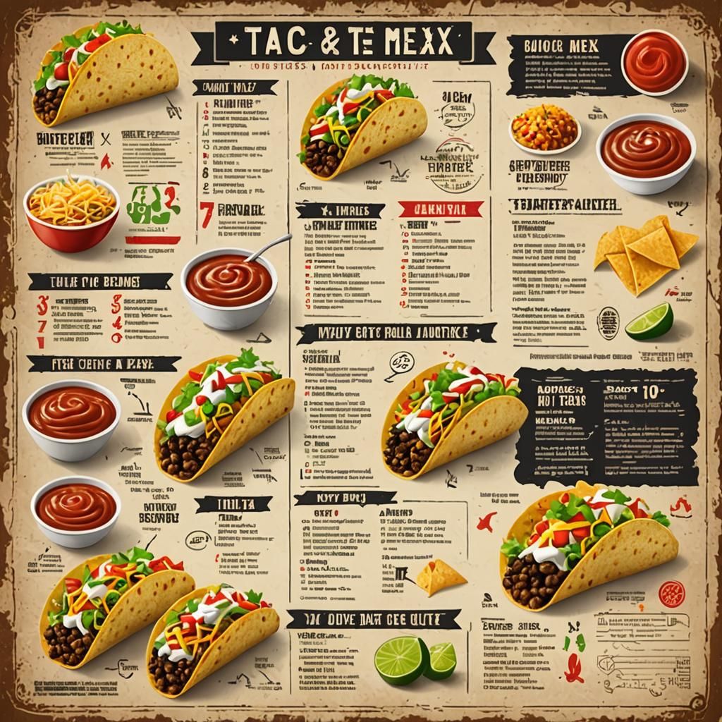 Tex-Mex Taco Preparation Infographic Poster