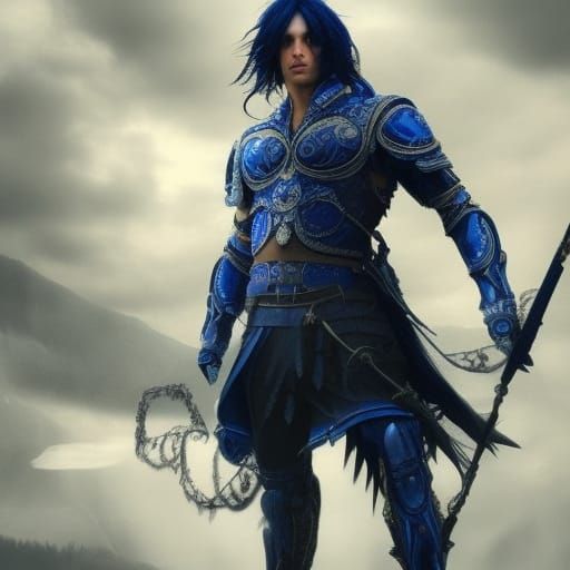 Detailed Portrait of a Man with Black Hair