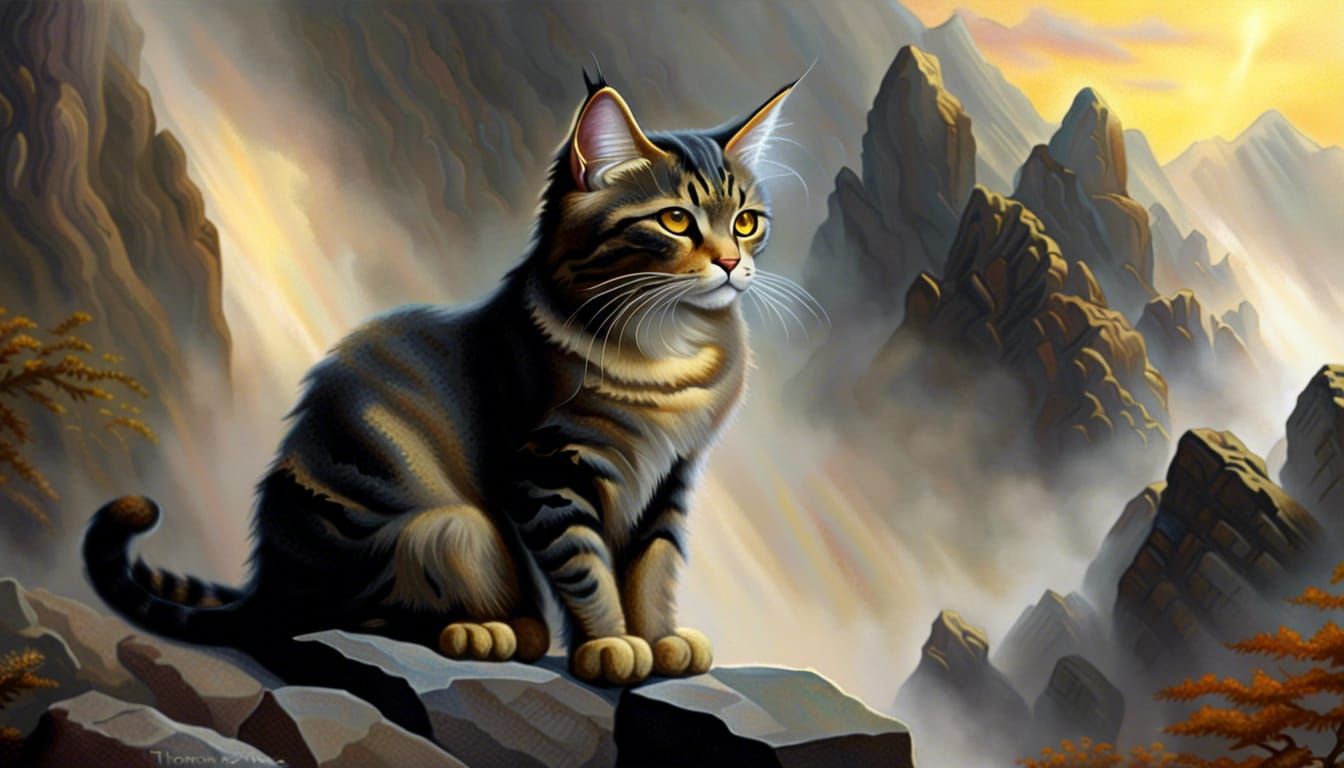 Ethereal Tabby Cat with Dragon Wings