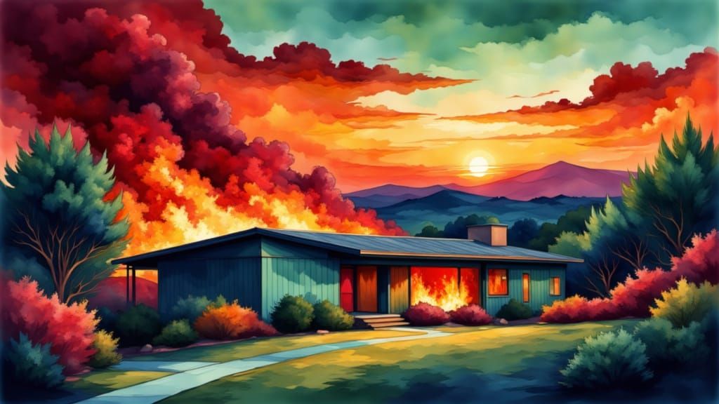 Eichler Home Fire in Pop Art Style