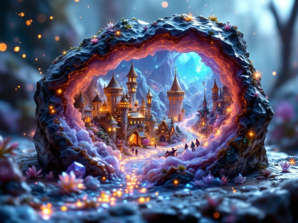 Enchanted Crystal Realm in Ethereal Glow