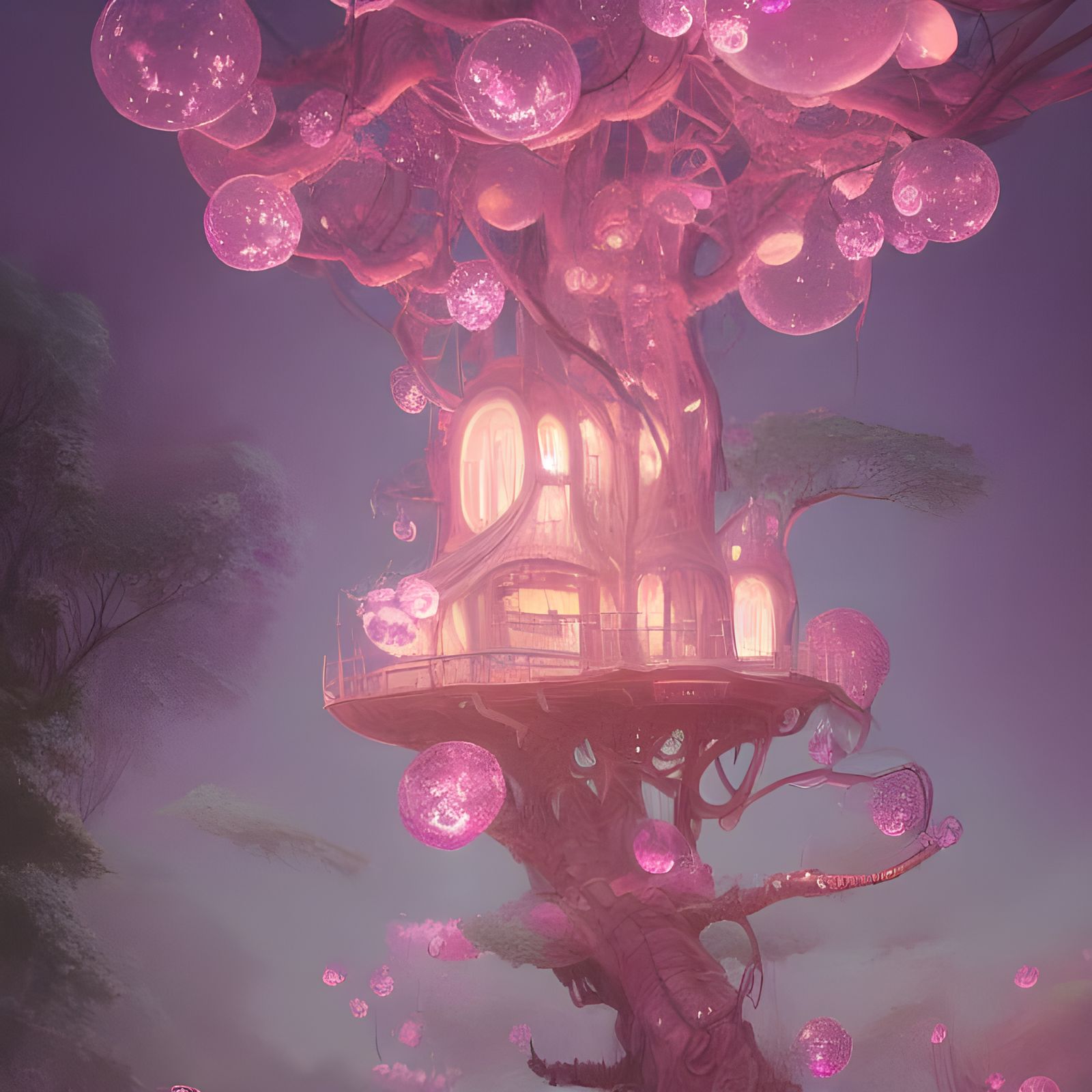 Pink Bubblegum Treehouse: a Sci-Fi Fantasy Masterpiece