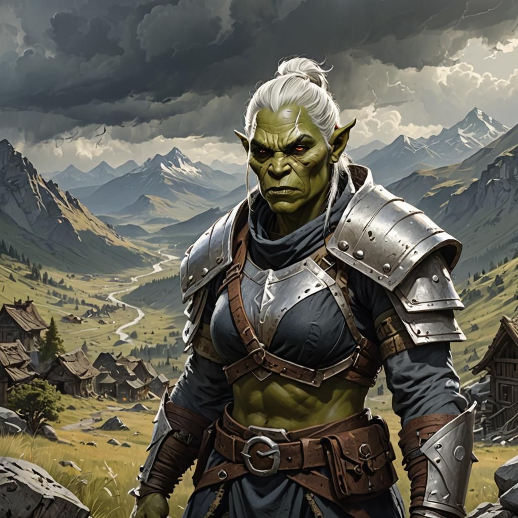Mountain Orc Hermit in Storm