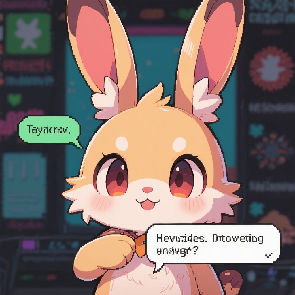 Anime Bunny Creature Portrait for RPG Dialogue