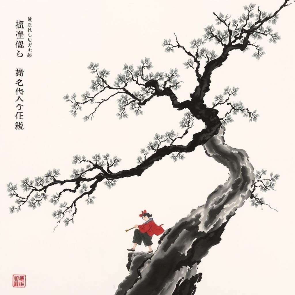 Traditional Chinese Ink Painting Reimagined in Modern Style