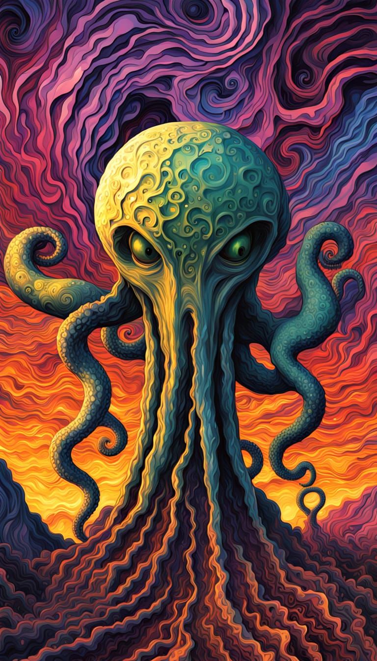 Eldritch Tentacle Horror Emerging from Portal