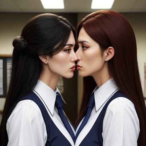 Rivals Stare Down in School Uniforms