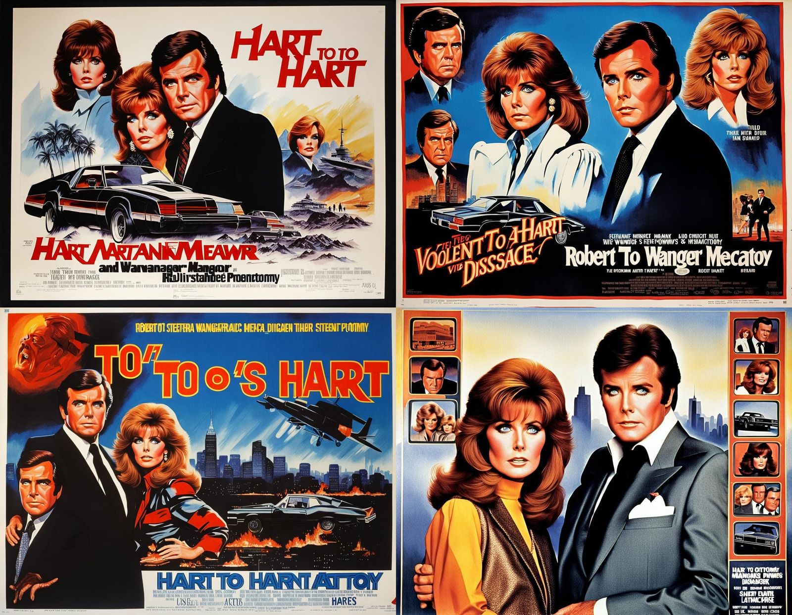 Retro Movie Poster: Glamorous Couple in Action