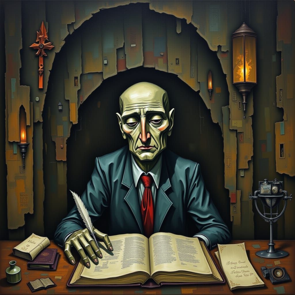 The Archivist: A Gothic Surreal Image of Memory Loss