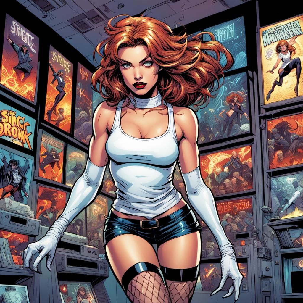 Rock Chick Stage Performance: Comic Book Art