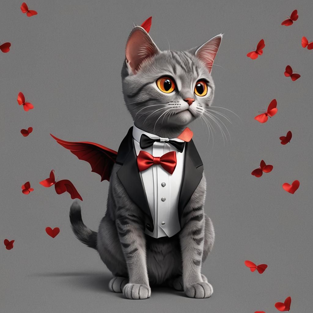 Casino Cat Angel in Pixar Style