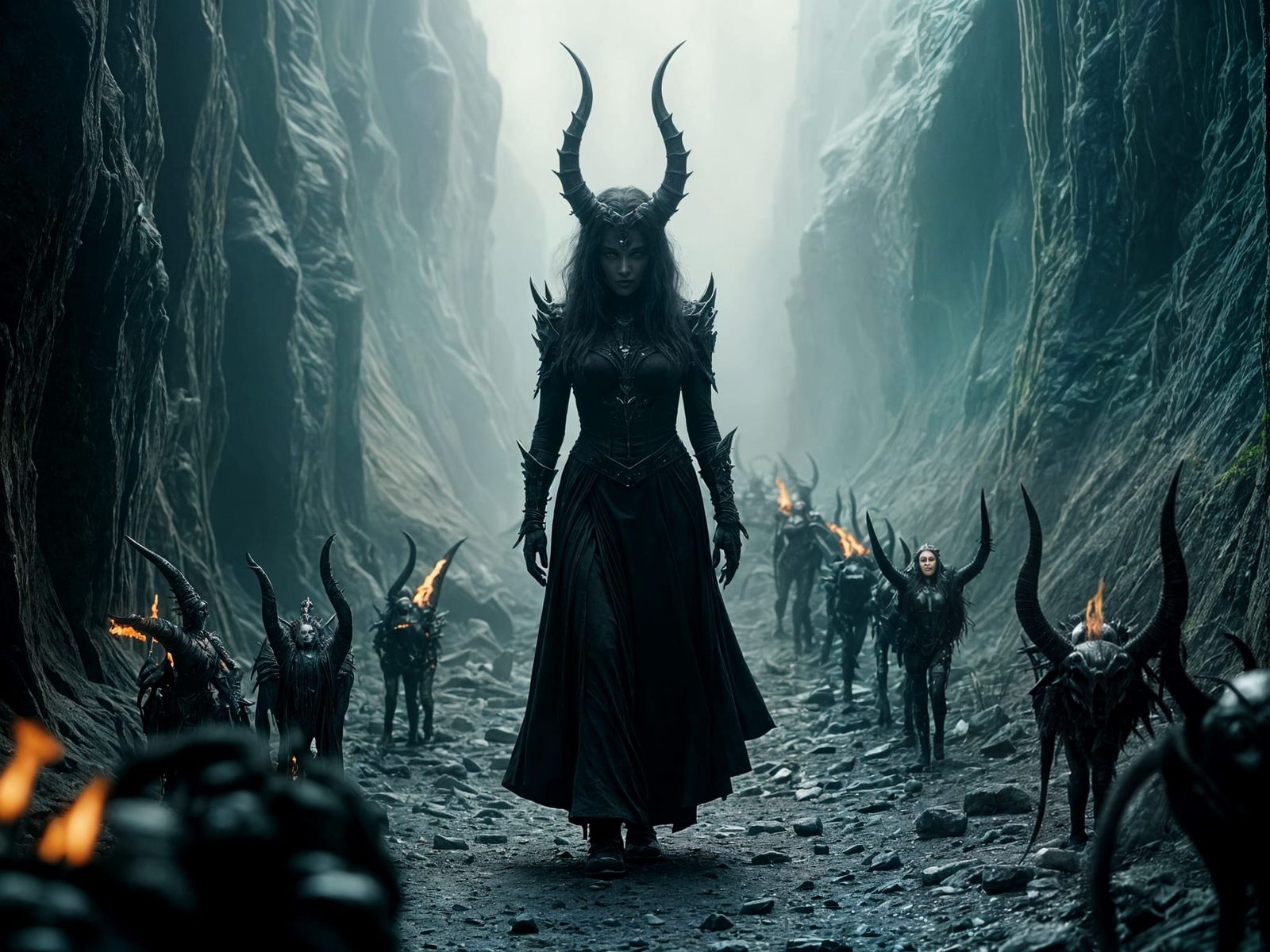 Evil Goddess and Minions in the Abyss