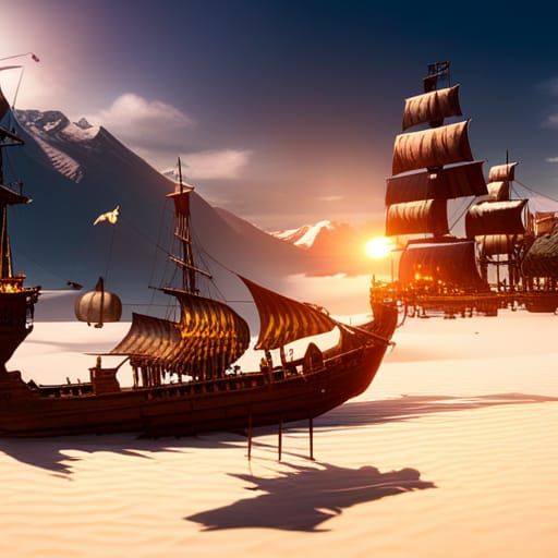 Epic Pirate Battle in 3D Video Game Style