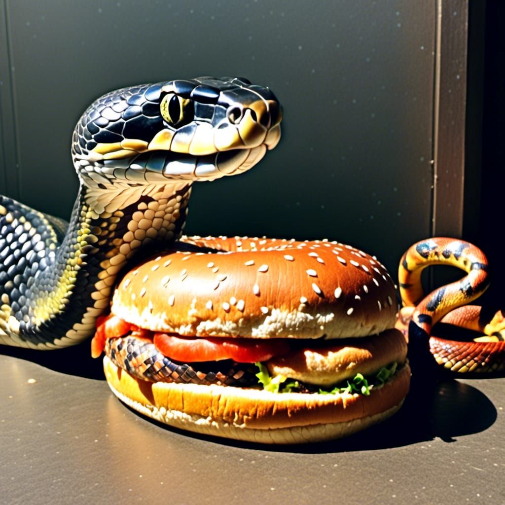 Snake Eating a Big Mac, Surreal Art