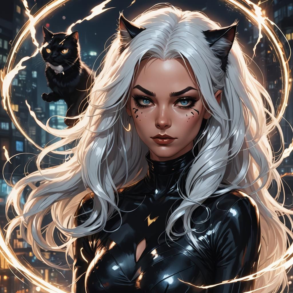 Black Cat: Marvel Comics Character in Digital Art