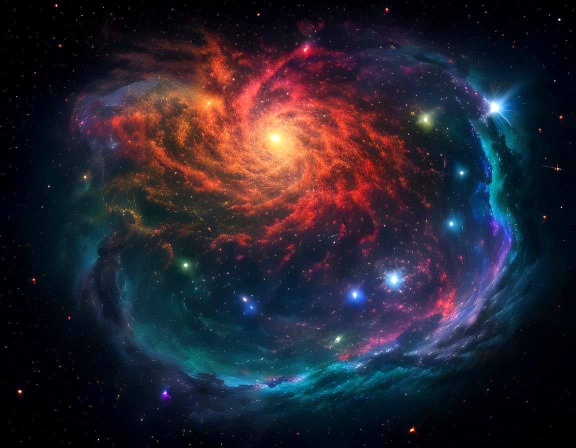 Vibrant Nebular Constellation in Hyperrealistic Style