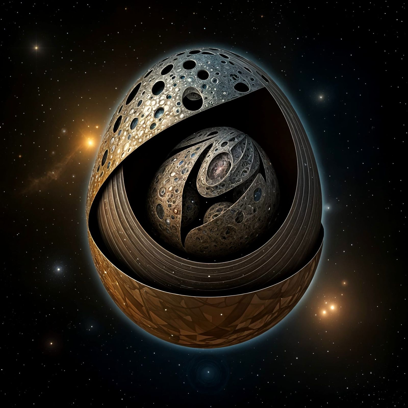 Surreal Egg Cosmology in a Dreamlike Atmosphere