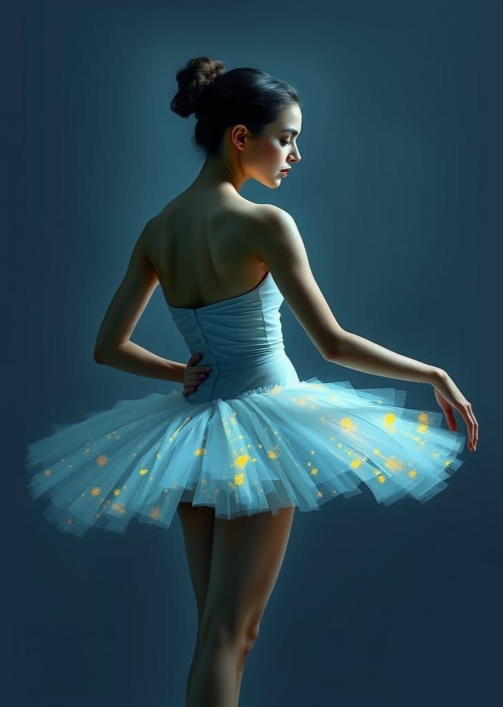 Ethereal Ballerina in a Digital Painting