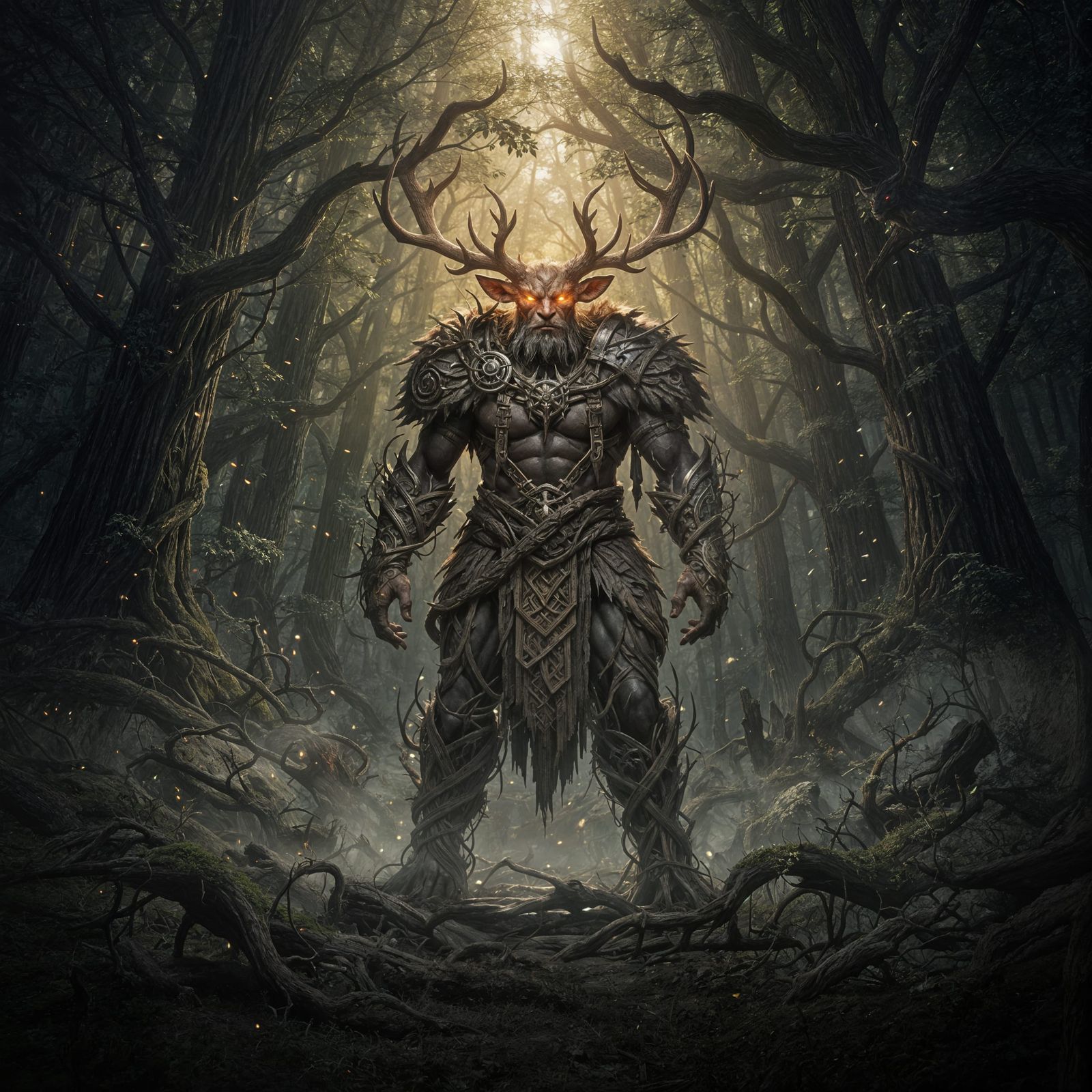 Silvanus God of Nature Dark Fantasy Concept Art