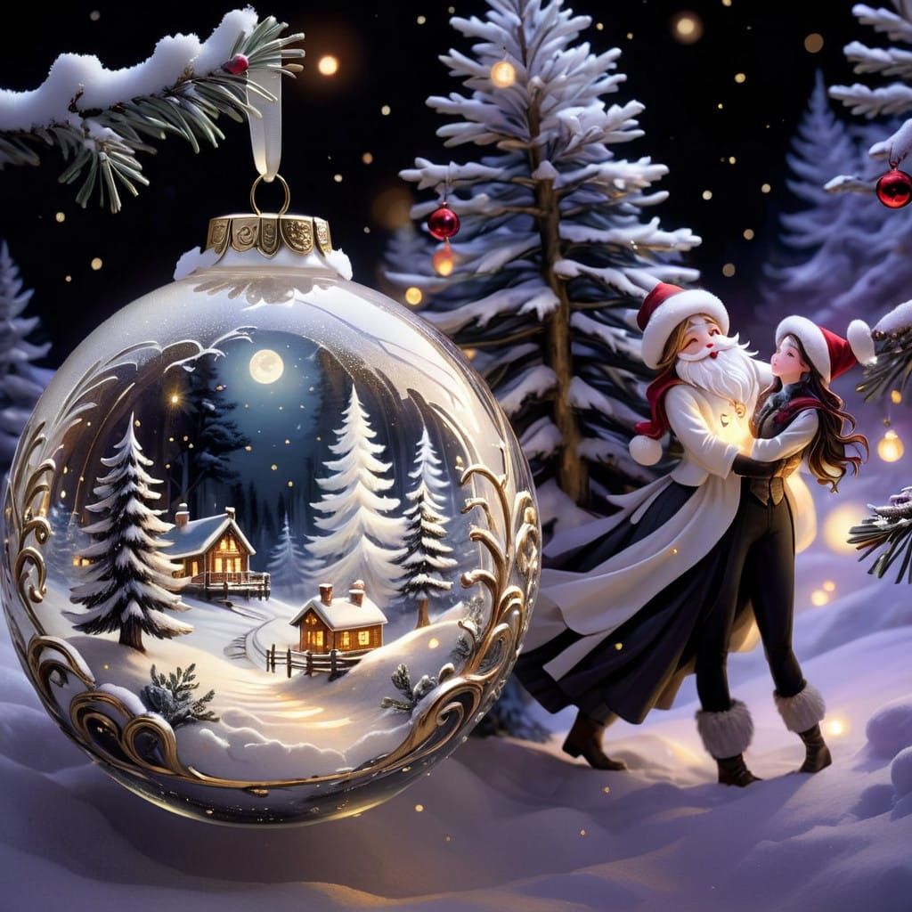 Celestial Waterford Crystal Ornament in Whimsical Snowy Wond...