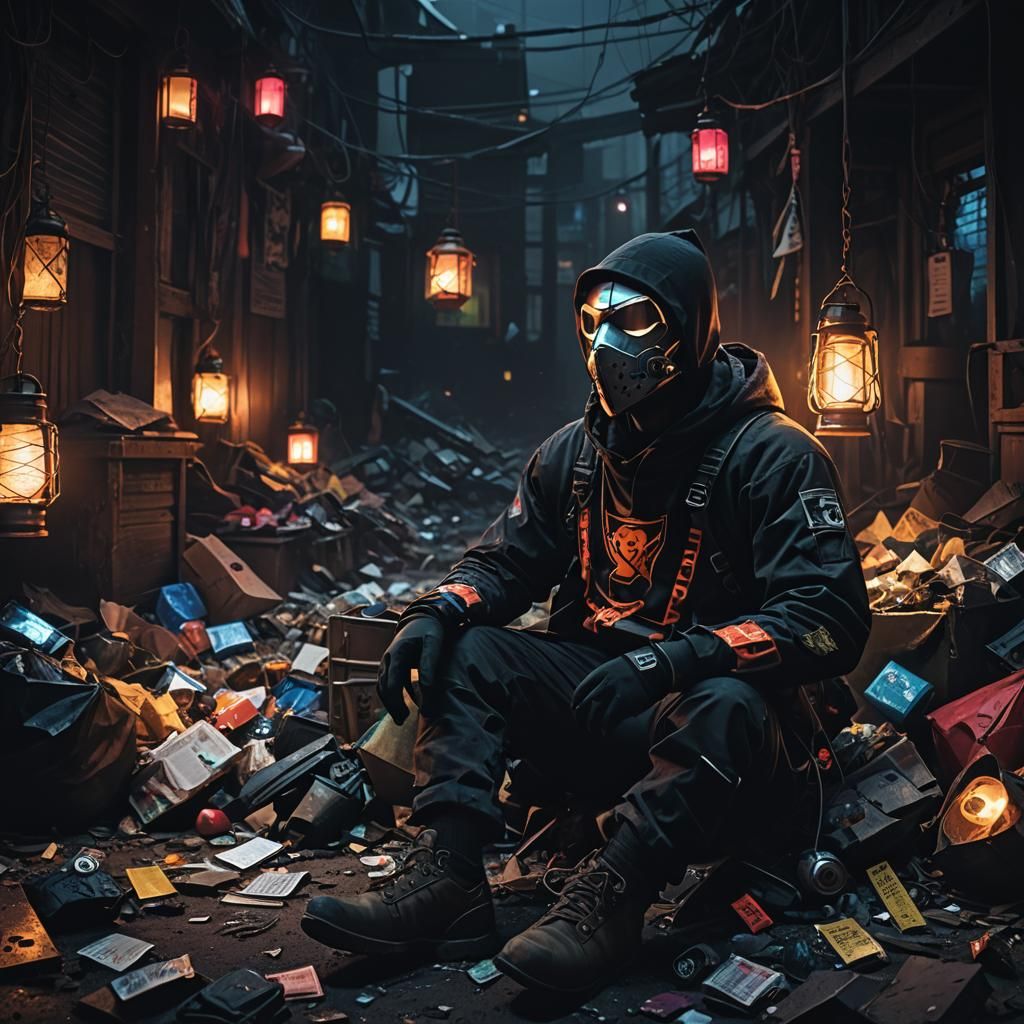 Dark Fantasy Character in Dimly Lit Environment