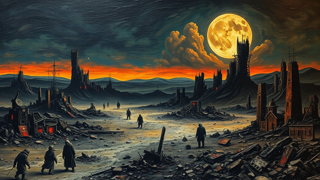 Post-Apocalyptic Landscape in Impasto Style