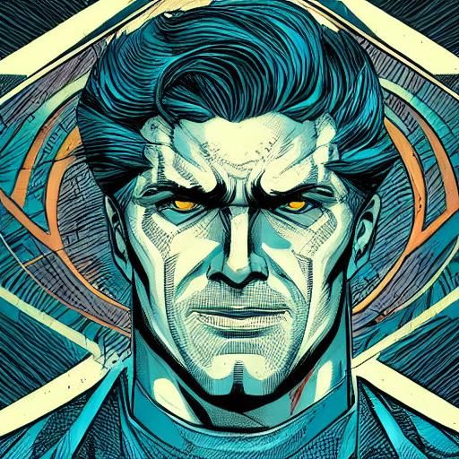 Handsome Boy Portrait in Comic Book Style