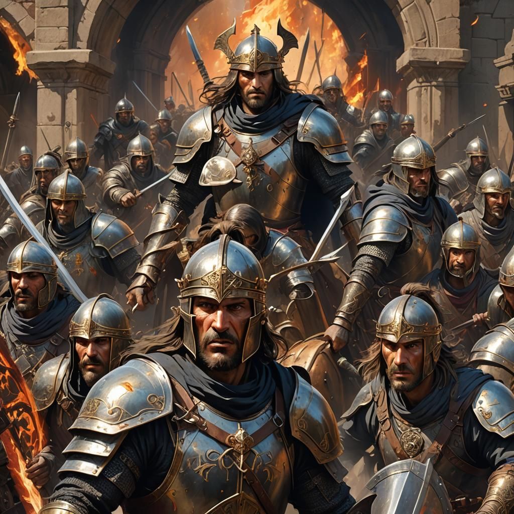 Crusaders Clash with Turkish Warriors at Hell's Gate