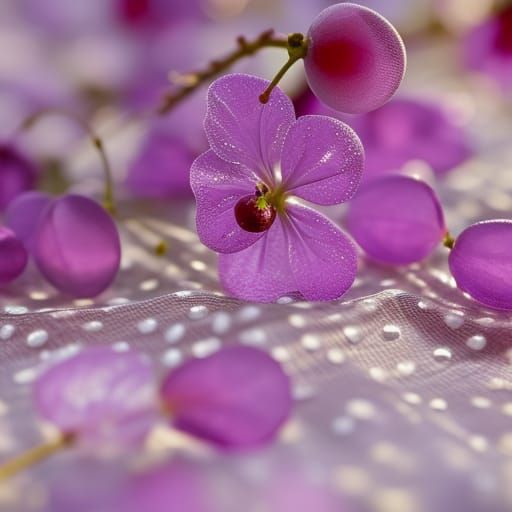 Crystal Cherries and Paisley in Morning Light