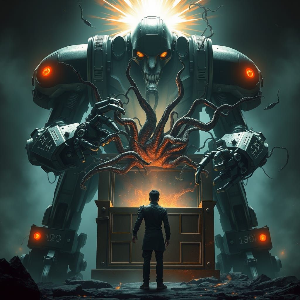 Cyberpunk Mecha Unleashes Dark Horrors from Pandora's Box