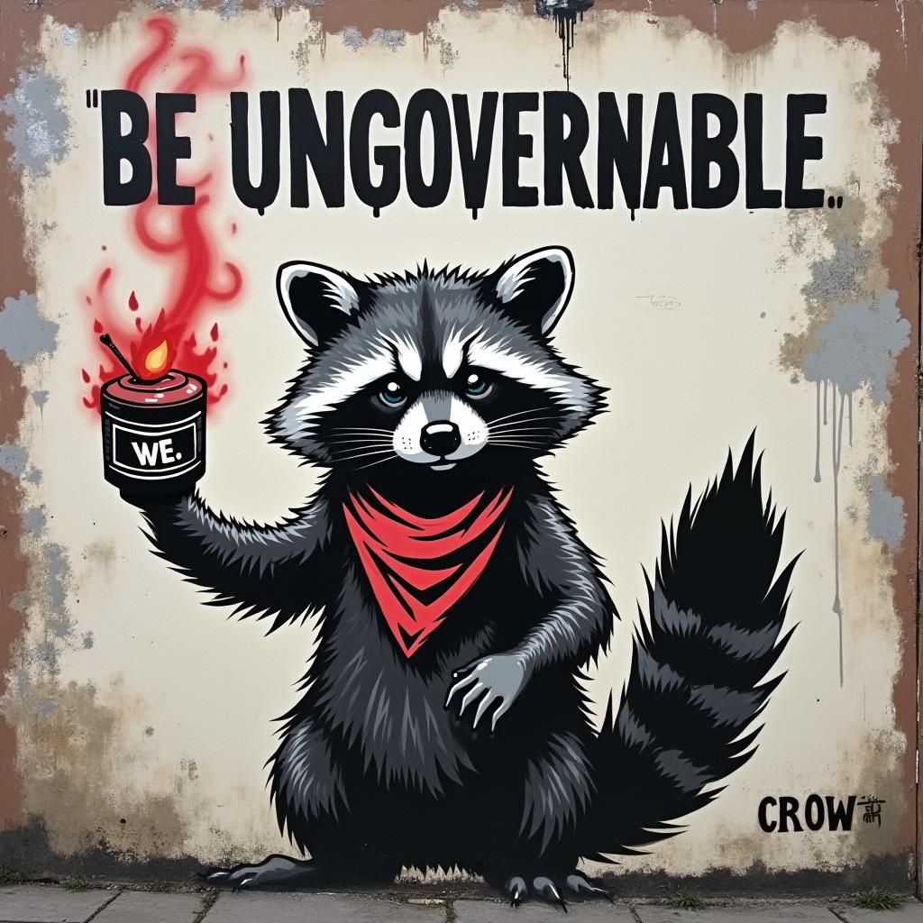 liberal leaning morale patch. "Be Ungovernable". Banksy molo...