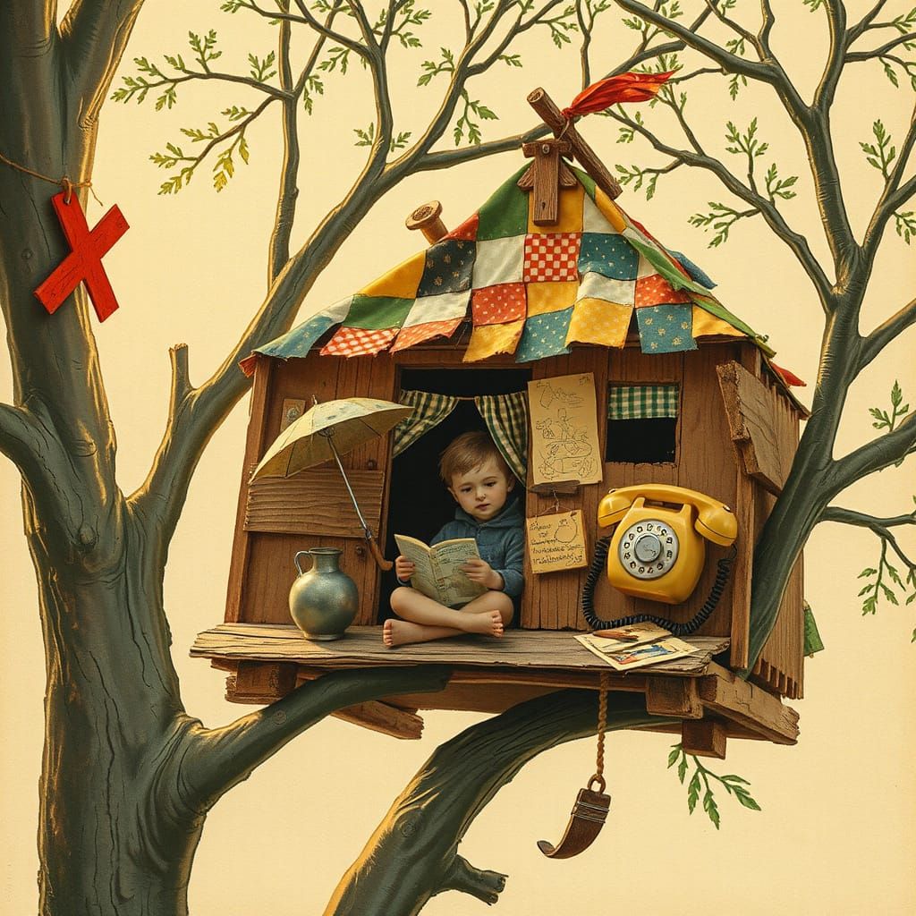Whimsical Treehouse Hideaway in Handcrafted Style