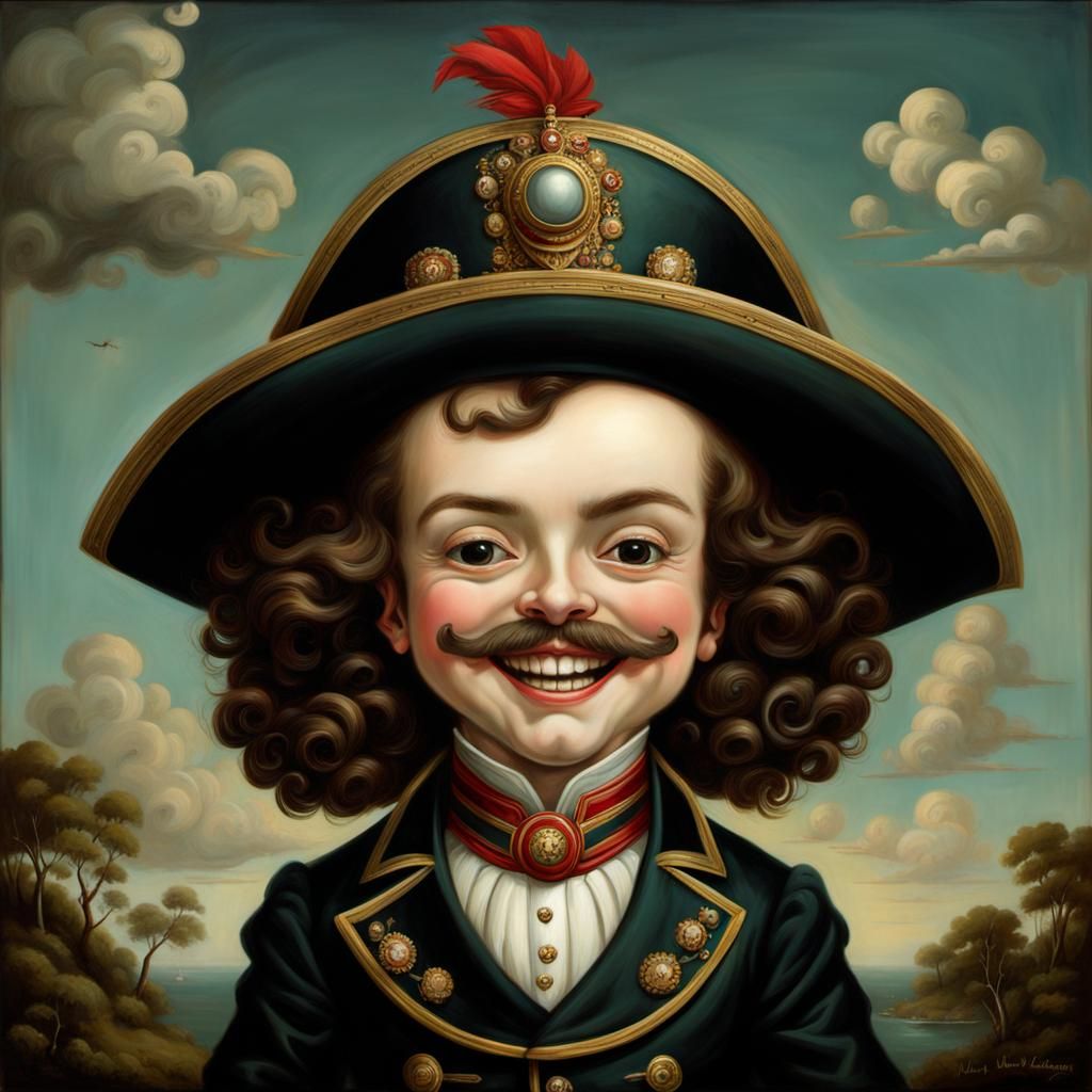 Laughing Cavalier in Pop Surrealist Style