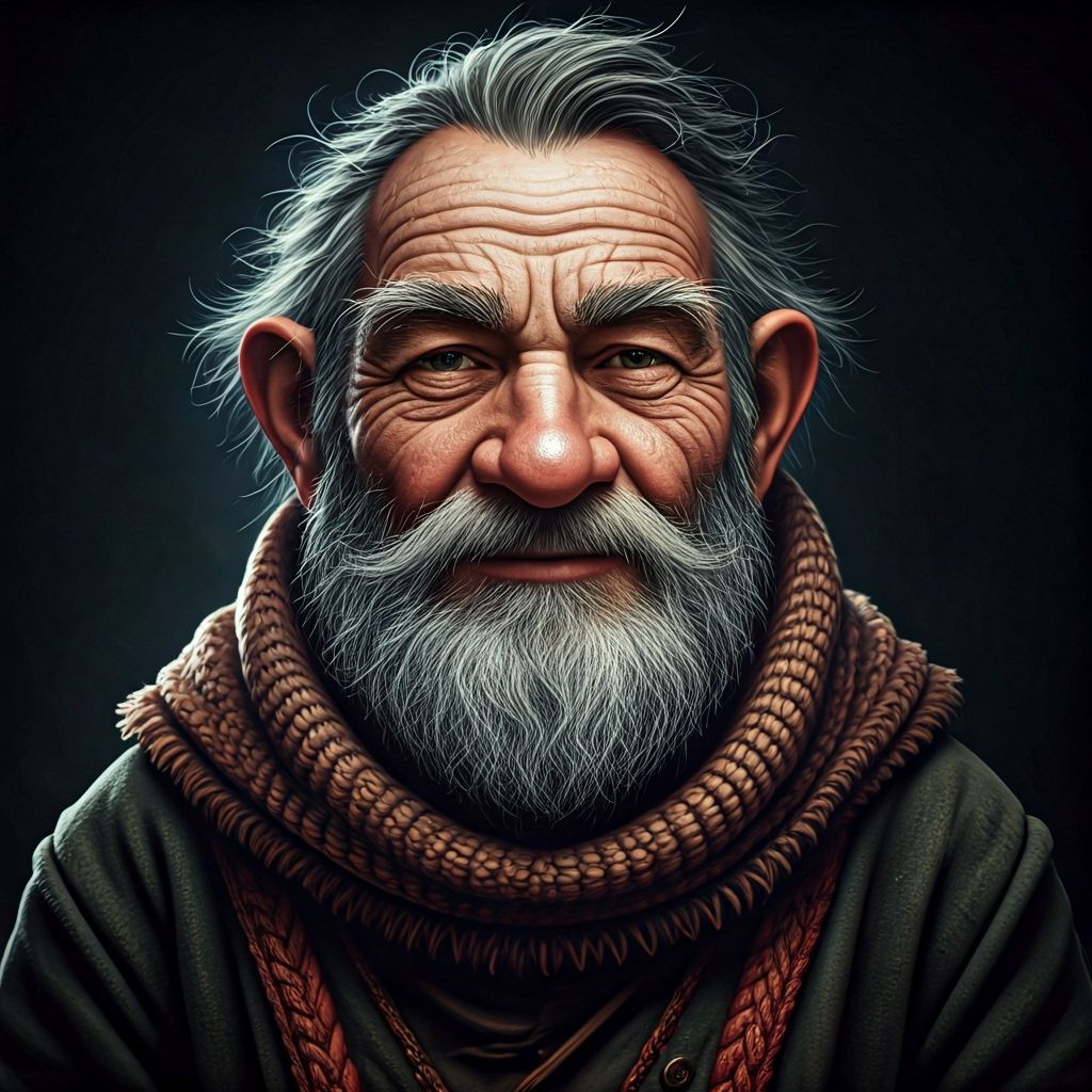 Grizzled Gnome Mendicant in Concept Color Art Style