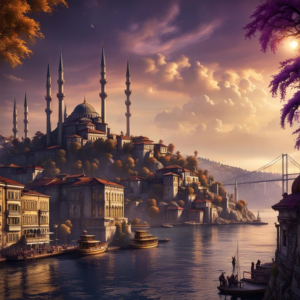 Futuristic Istanbul Bosphorus Concept Art
