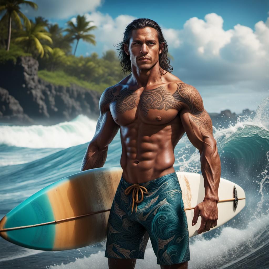 Hawaiian surfer dude