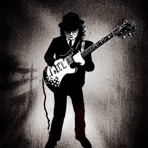 Angus Young of AC/DC: Dystopian Fantasy Art