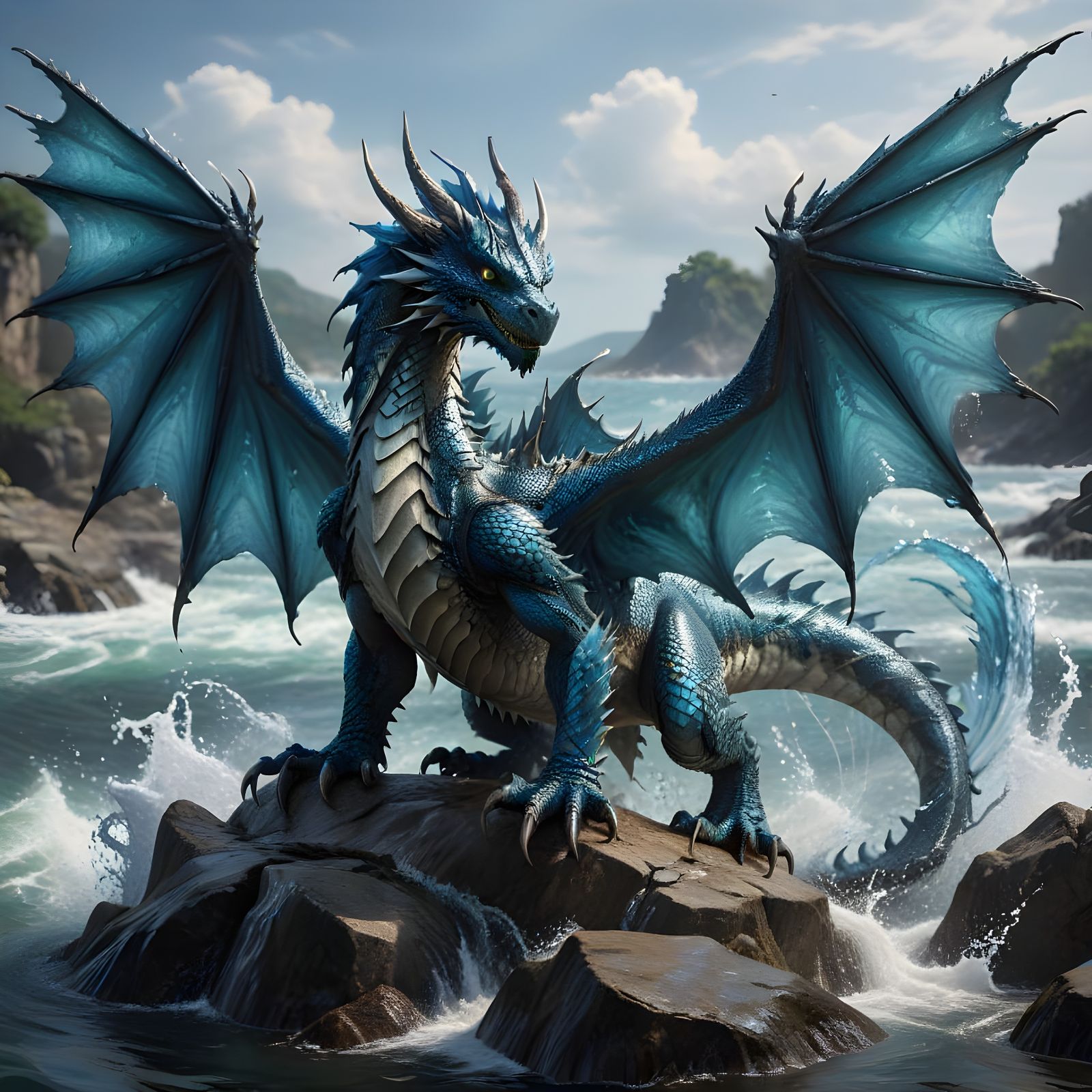 Majestic Water Dragon: A Masterpiece of Fluid Form