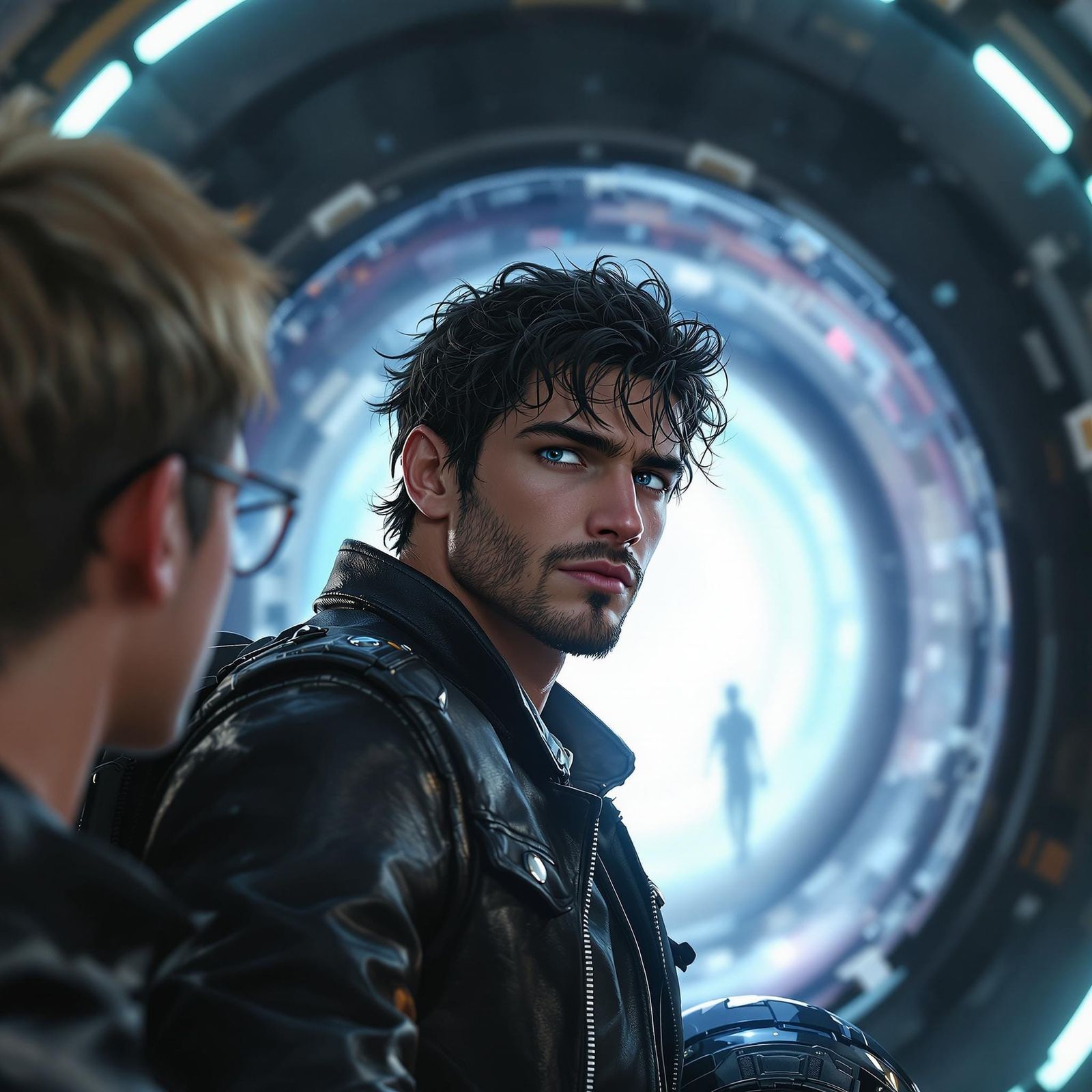 Chiseled Athlete Enters Breathtaking Alien Portal