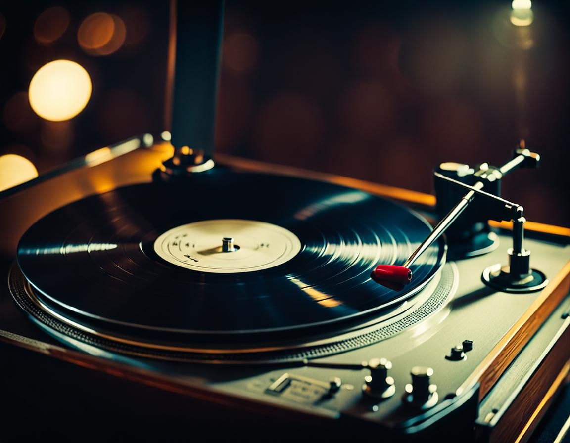 Vintage Record Player Needle Close-Up